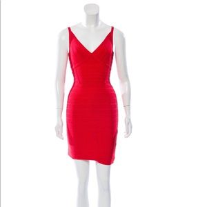 Red Herve Leger Bandage Dress